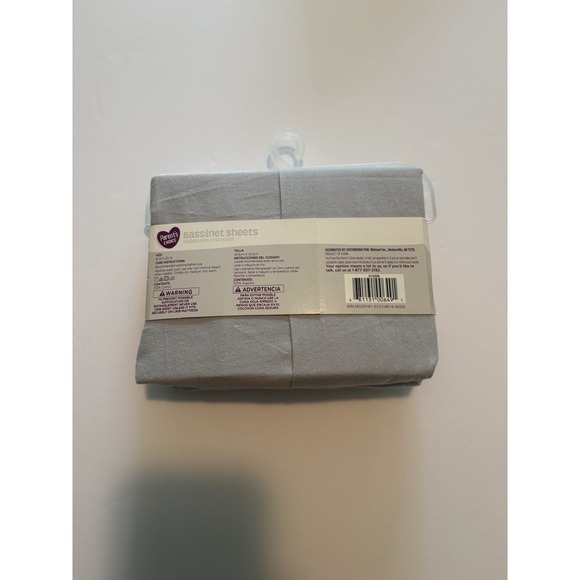 NIP Parent's Choice Gray Colored Bassinet Sheets 100% Cotton 200 Thread Count - Picture 2 of 2